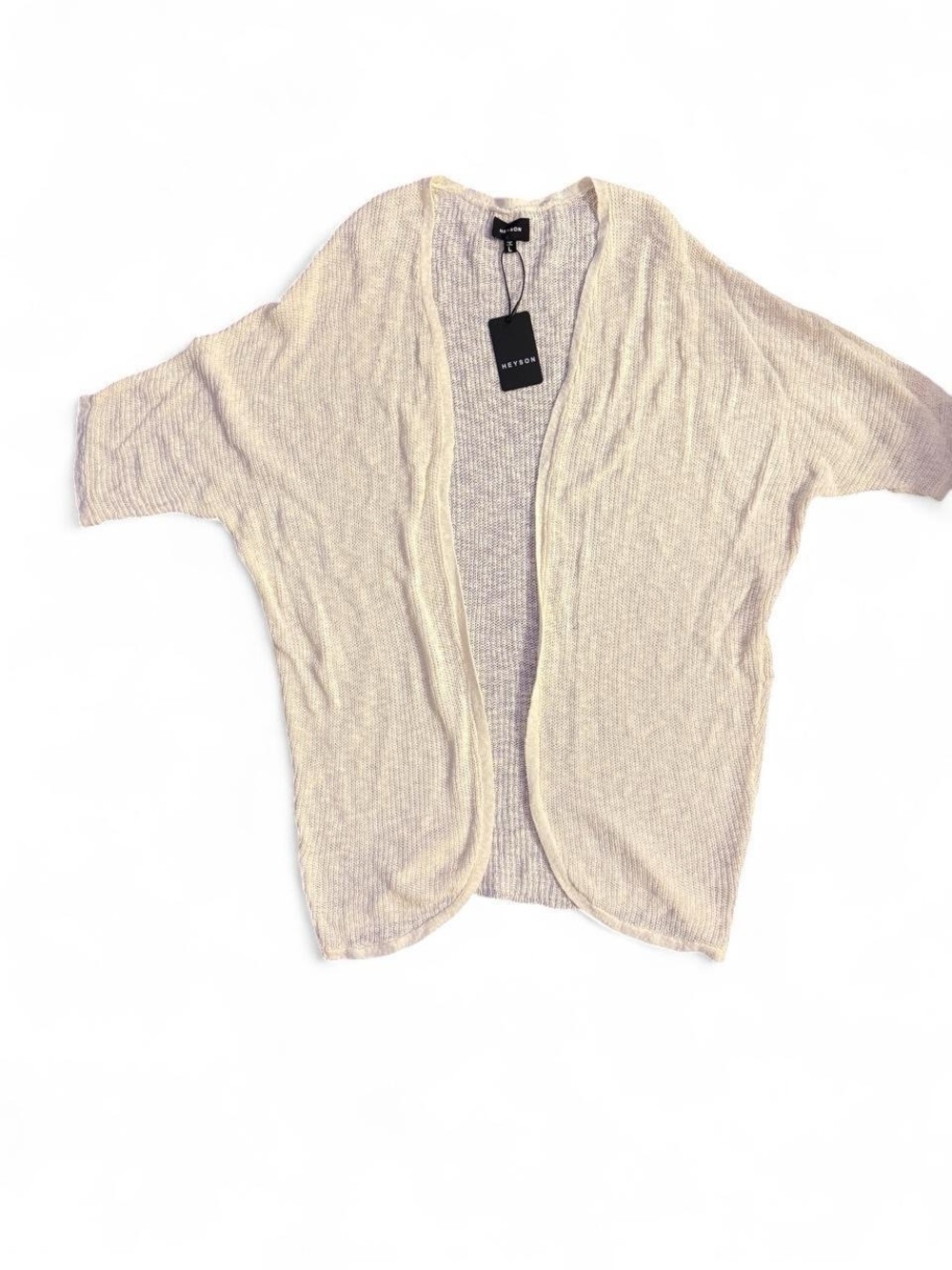 Heyson Neutral Cream Open-Front Knit Cardigan